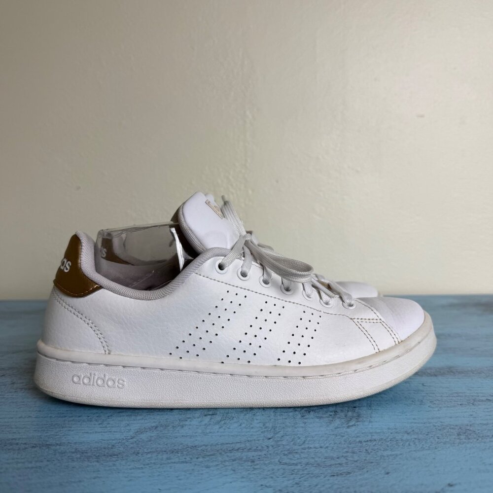 Adidas Women's Size 8.5 Cloudfoam Comfort Advantage Shoes White & Rose Gold